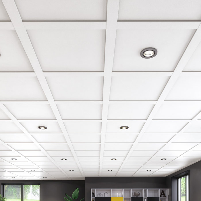 Embassy Ceilings 80 Sq. ft. Suspended Ceiling Tile and Grid Kit & Reviews Wayfair